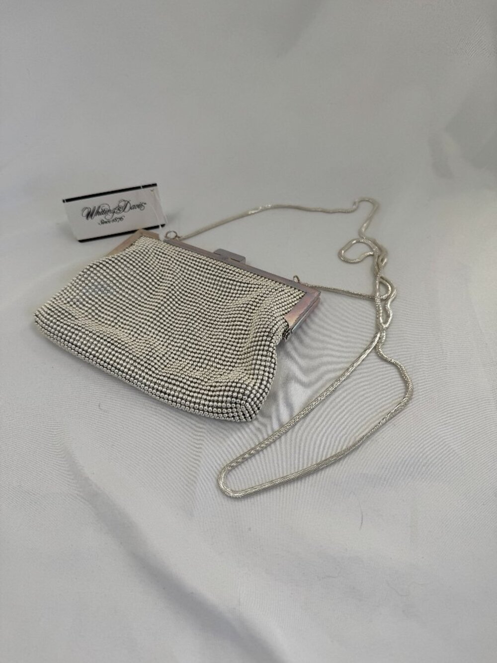 Whiting & Davis Silver Tone Mesh Bag New with Tags 7 in X 5 in